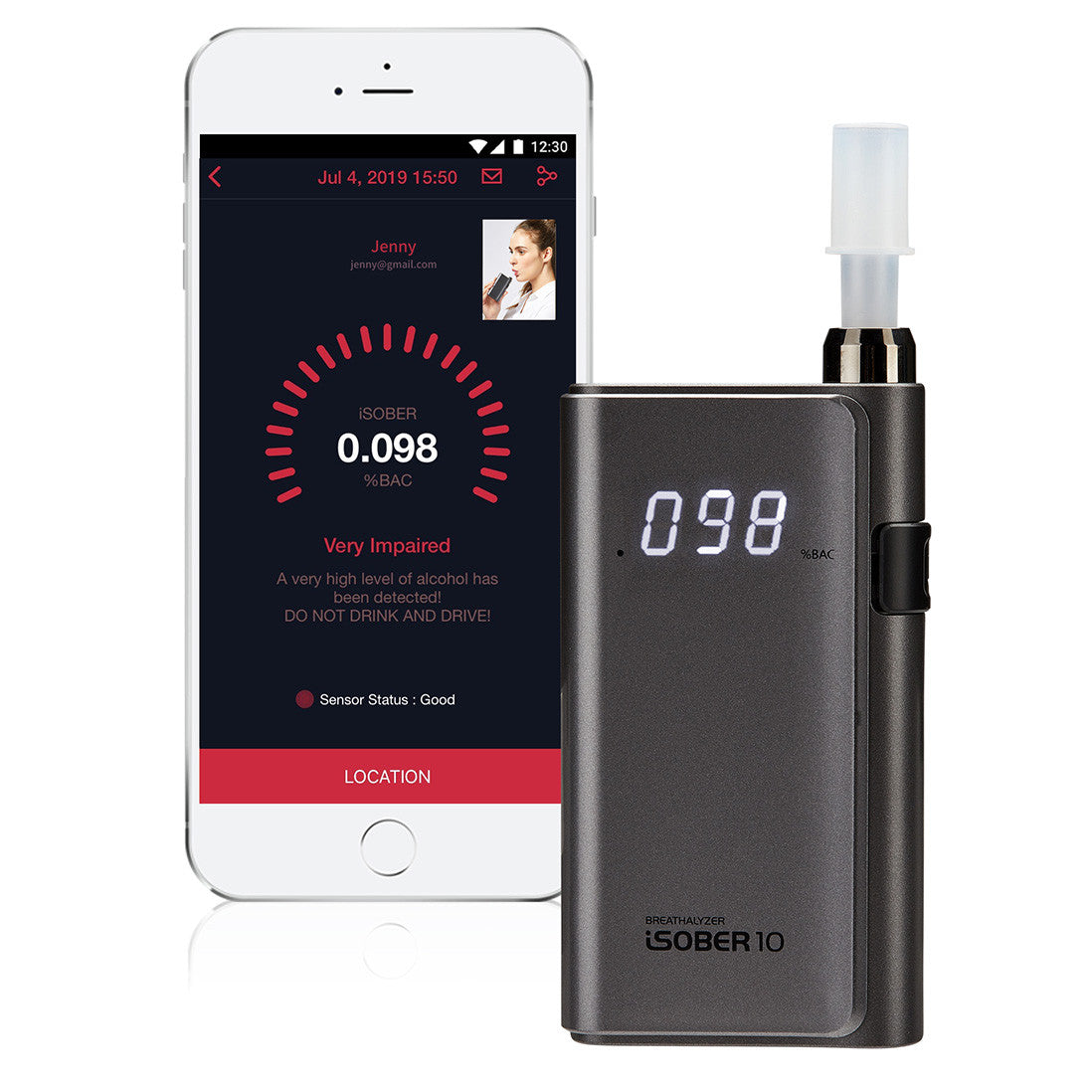 Alcohol Breathalyzer | Isober 10 Breathalyzer – Connectable With Smartphone App